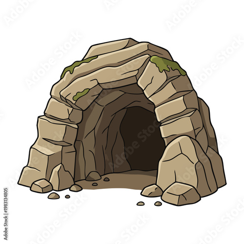Cartoon Cave Entrance Illustration