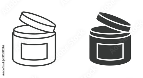 Canned Food Icons Set – Black Solid Symbols