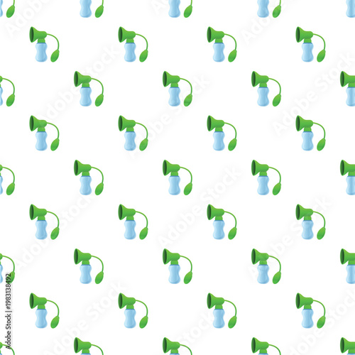 Breast pump accessory creating a seamless pattern for baby care and motherhood themes