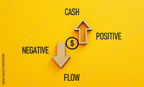 Canvas Print Cash flow positive vs negative concept, income and expenses comparison, business