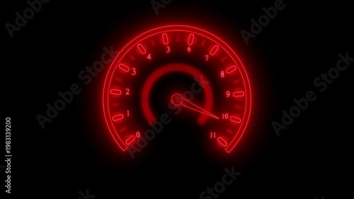 Futuristic Neon Speedometer Display Animation