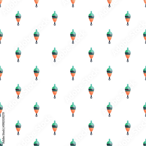Fishing floats forming a repeating pattern, representing a water sports and tackle background
