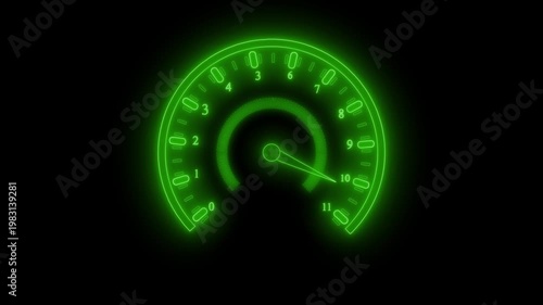 Futuristic Neon Speedometer Display Animation