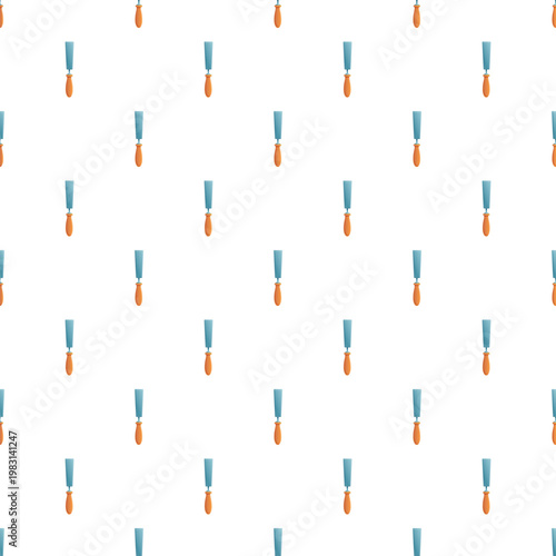 Repeating pattern showing chisels, a hand tool for carpentry and woodworking