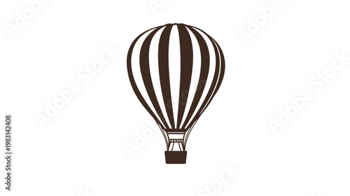 Vintage hot air balloon soaring over scenic landscape