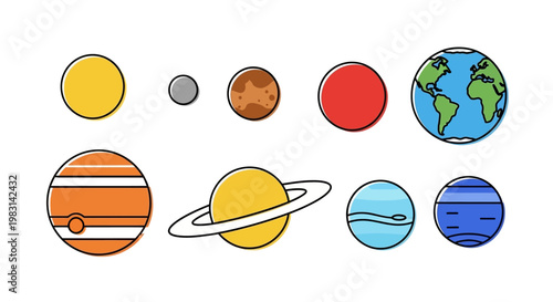Solar System Planets Celestial Bodies Orbiting Star Collection Cosmic Astronomy Discovery Space Science Heavenly Orbs