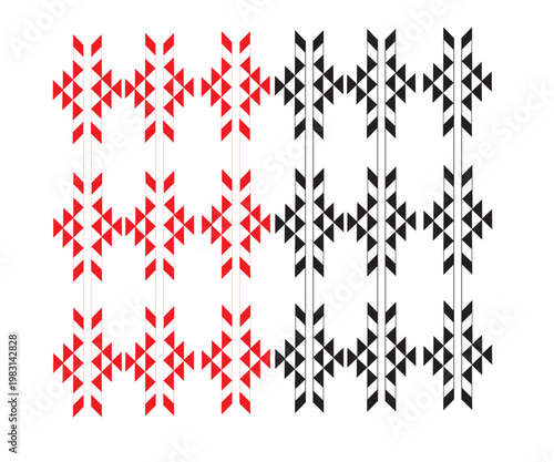 Traditional Saudi Sadu pattern, modern geometric tribal design seamless vector