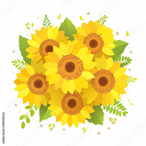 Sommerlicher Sonnenblumenstrauß