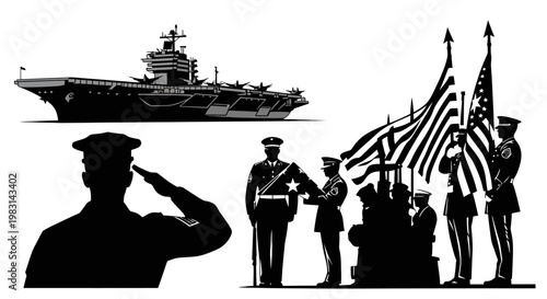Military Salute and Aircraft Carrier: Patriotism, Service, and Naval Power