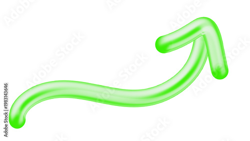 Green hand drawn curved arrow pointing up and right