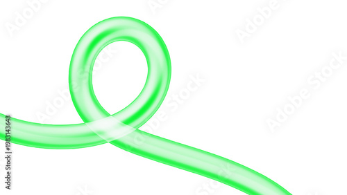Green hand drawn loop line swirl isolated on white