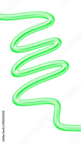 Green hand drawn vertical zigzag wavy line element