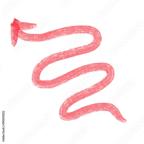 Red hand drawn zigzag arrow pointing up and right