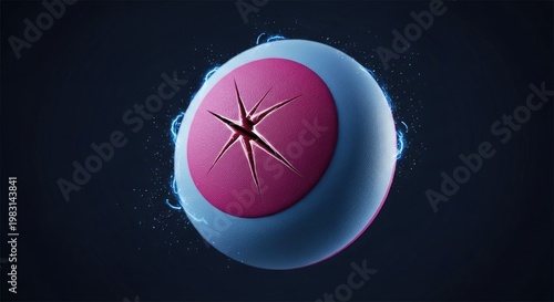 Abstract glowing sphere with radiating energy on dark background