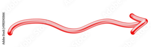 Red wavy hand drawn line pointing to the right