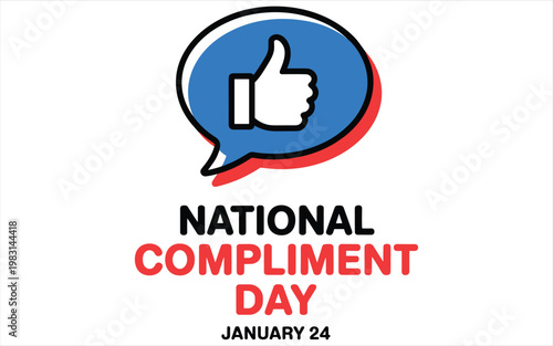 National Compliment Day January 24 Thumbs Up Speech Bubble
