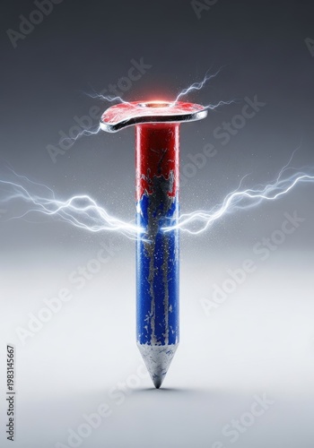 Creative spark ignites with a pencil powered by electricity, symbolizing innovation and bright ideas.