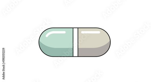 Medical capsule illustration vector artwork of pill in simple design
