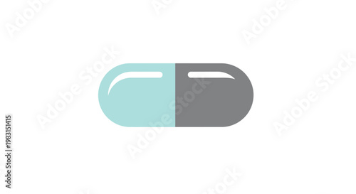 Medical capsule isolated on white background minimalistic healthcare concept