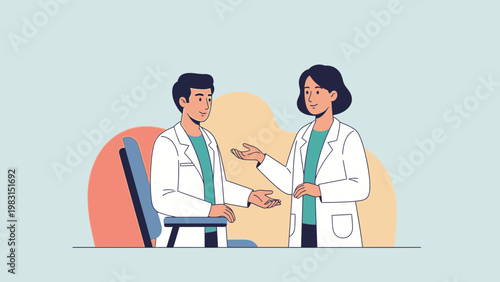 Doctors Discussing Medical Case in Modern Office