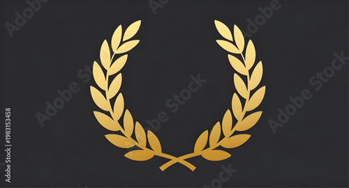 gold, laurel, wreath, badge, award, emblem, victory, honor, symbol, luxury, prize, decorative, classic, logo, winner, prestige, laurel wreath