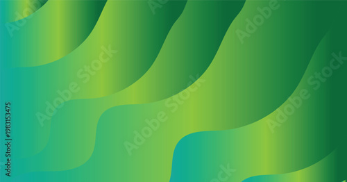 Abstract gradient background with flowing lines and vibrant green hues