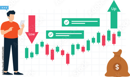 financial analysis, stock market, candlestick chart, investment strategy, online trading, market data, business growth, money management