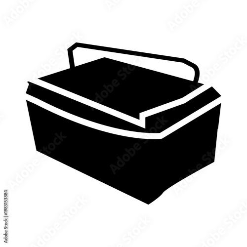 black ice box glyph solid style icon illustration vector