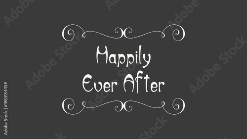 Happily Ever After – Elegant Swirl Frame Wedding Title (Alpha Channel)	