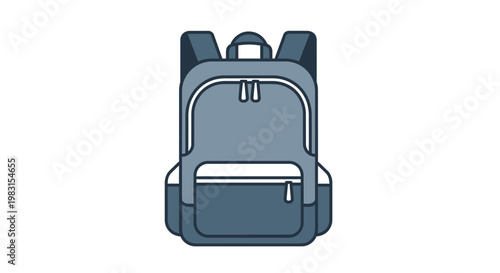 Modern backpack illustration vector graphic of isolated school bag