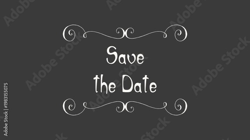 Save the Date – Elegant Swirl Frame Wedding Title (Alpha Channel)	