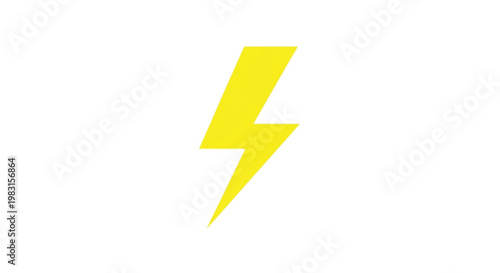 A minimalist yellow lightning bolt icon isolated on a white background. This clean vector graphic symbolizes energy, power, electricity, and speed. It is ideal for logo design, app icons.