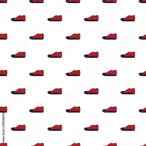 Red athletic running shoes repeating on a white background pattern illustration
