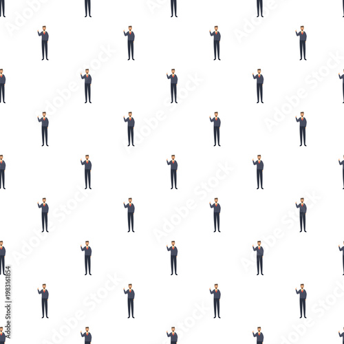 Businessman in suit repeating seamless pattern, symbolizing corporate success