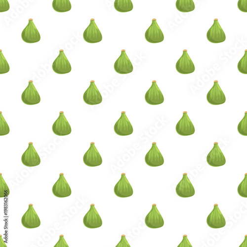 Green figs creating a fresh seamless pattern over a white background