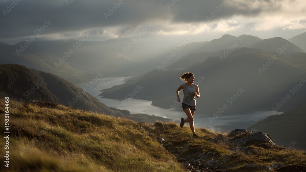 Fototapeta premium hiker in the mountains