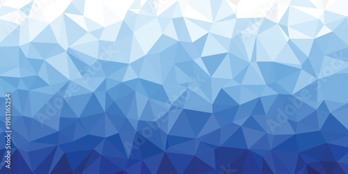 Blue low poly background, abstract geometric crystal texture, gradient triangular pattern vector for corporate design
