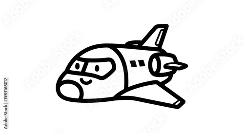 Cartoon airplane simple drawing.
