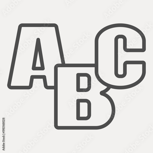 Letters ABC line icon, alphabet concept. Vector graphics. Education sign with outline style icon for mobile or web design.