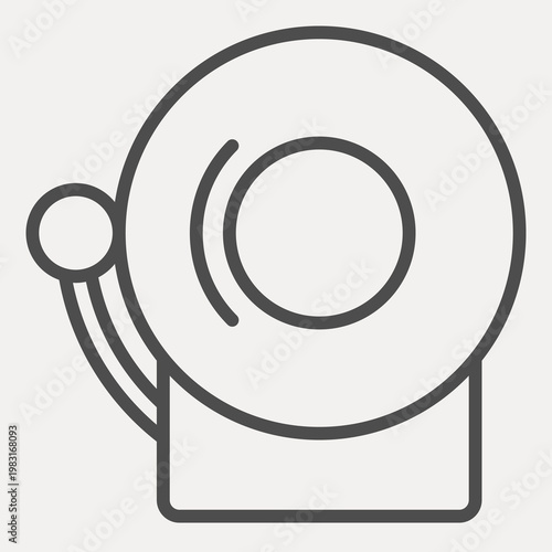 Electric bell line icon, school and education concept. Vector graphics. Bell sign with outline style icon for mobile or web design.