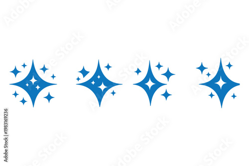 Generative AI logo icon magic sparkle stars symbol , Artificial intelligence sign. Vector ai generated icon blue logo, gradient sparkles