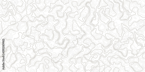Topographic map design with wavy lines and contours on white background_1