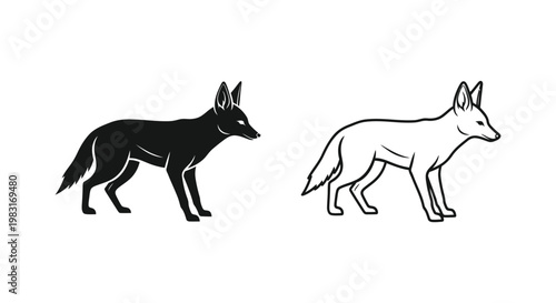 Canine Breed Comparison: Coyote vs Domestic Dog Vector