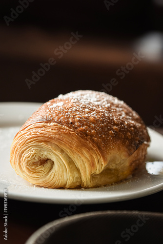 croissant dessert on a white plate