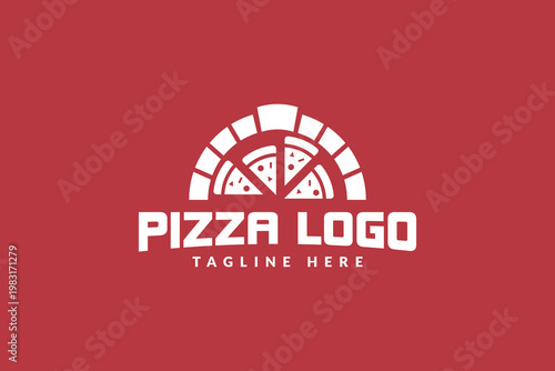 pizza logo vector illustration. pizza oven logo template	