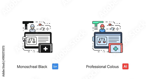 Online legal advice vector icon, law service