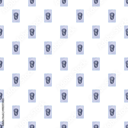 Smartphone screen displaying a locked and unlocked padlock icon creating a seamless pattern