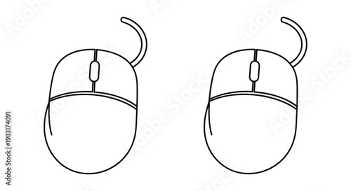 Wireless Mouse Dual Button Ergonomic Design Vector
