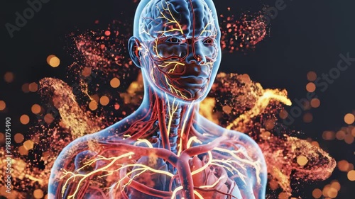Wallpaper Mural Human body vascular system for commercial backgrounds, digital design, and advertising Torontodigital.ca