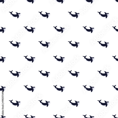 Orca marine mammals creating a repeating animal illustration motif